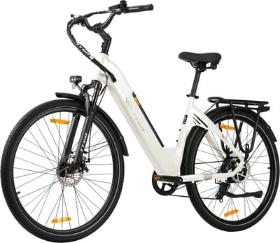 TTGO C3 SE 28 INCH Elektrische Stadsfiets - 250W Motor - 36V 18Ah Accu - Aluminium Lage Instapframe - 28×2.0 Inch Wielen - Shimano 7 Versnellingen - Max Bereik 80-120km - Wit