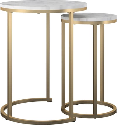 Amelia-NestingTables - Wit Marmer/Goud