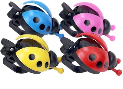 Dailygoods- Fietsbel 4PCS Kleurrijk Lieveheersbeestje - Fietsaccessoires - Veiligheid - Helder Geluid - Eenvoudige Installatie - Opvallend Ontwerp