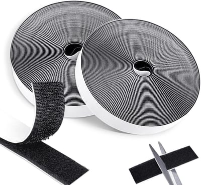 Extra sterke dubbelzijdige tape van 10m x 20mm voor textiel, meubels en tapijten (Zwart)