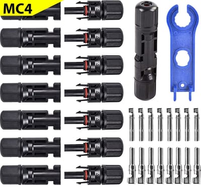 MC4-stekkers - 8 paar - PV connector met schroefsleutel - zonnepaneelsystemen - zonnepaneel-adapter