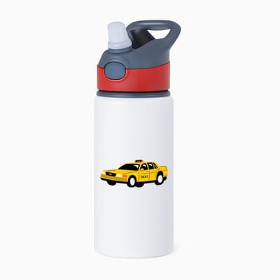 Hacebo® - Taxi waterfles met rietje rood - Auto - Taxichauffeurs - personenvervoer - wagen - water fles - 650ML