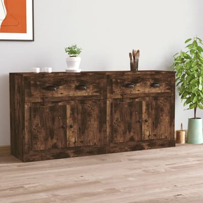 vidaXL - Dressoirs - 2 - st - bewerkt - hout - gerookt - eikenkleurig