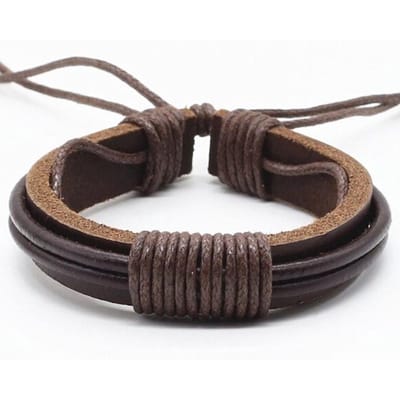 Leren armband LGT Jewels Verstelbaar Touw Bruin