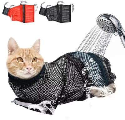 Flexigood® - Verzorgingstas kat- Mesh Tas voor huisdieren- Waszak voor katten - Rood