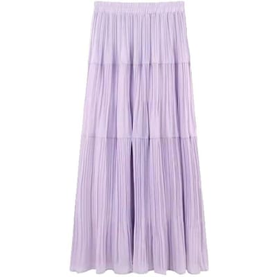 Chiffon Rok voor Dames In Zomer Temperament Veelzijdig Kleine Persoon met Hoge Taille Slanke Geplooide Rok Zachte Stijl Taartrok L white