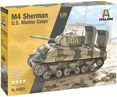 Italeri Modelbouwpakket Militaire voertuigen - 6583 M4 Sherman U.S. Marine Corps Plastic - 1:35 - Modelbouw