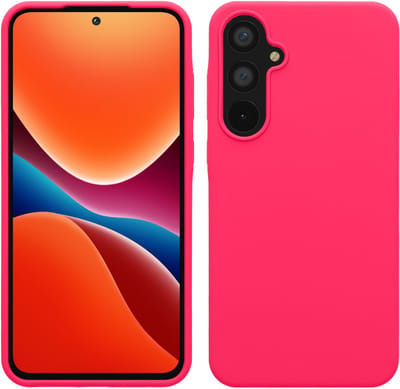 kwmobile telefoonhoesje geschikt voor Samsung Galaxy A55 5G - Hoesje met siliconen coating - Smartphone case in neon roze