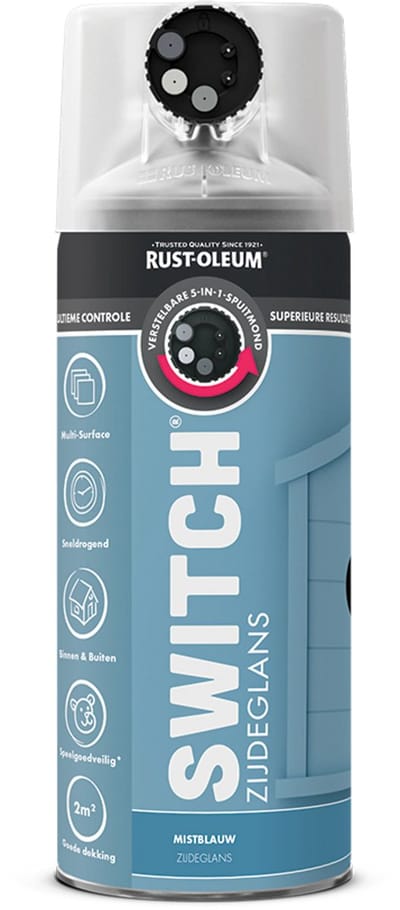 Rust-Oleum Switch Spuitbus Verf Zijdeglans 400ml - Mistblauw