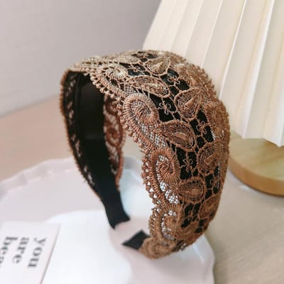 Bedekkend Wit Haar Hoofddeksel Temperament Haarspeld Brede Rand Verbreed Dunne Stijl Modieuze Hoofdband Brede Rand Kant Hoofdband