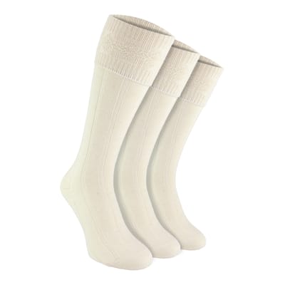 3-Pack Heren Wol Kilt Sokken | Hoge Ribgebreide Omgeslagen Manchette Warme Sokken