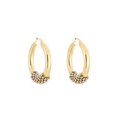 Bijoutheek Oorringen Crystal Coat Goud