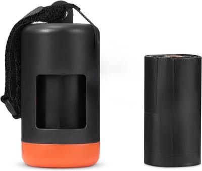 Famanu – Poepzakhouder van bamboe - 1 rol poepzakjes (10 zakken) inbegrepen - Doggy Poeh Bag Dispenser - Werkt met elke poepzakrollen
