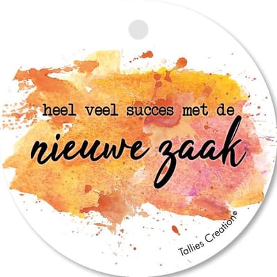 Tallies Cards - kadokaartjes  - bloemenkaartjes - Nieuwe Zaak - Aquarel - set van 5 kaarten - felicitatie - nieuwe baan - nieuwe zaak - promotie - 100% Duurzaam