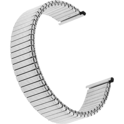 18mm roestvrijstalen veerhorlogeband met massieve schakel voor unisex 18mm zilver