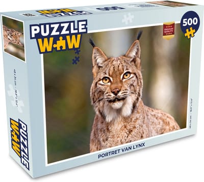 Puzzel Portret van Lynx - Legpuzzel - Puzzel 500 stukjes