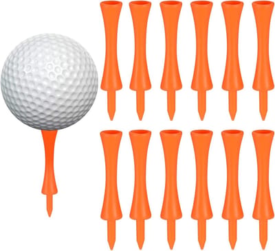 100 Stuks 70mm Plastic Golf T-Shirts, Duurzaam en Geschikt voor Golf Drivers, Oefenmatten en Plastic Golfballen (Oranje)