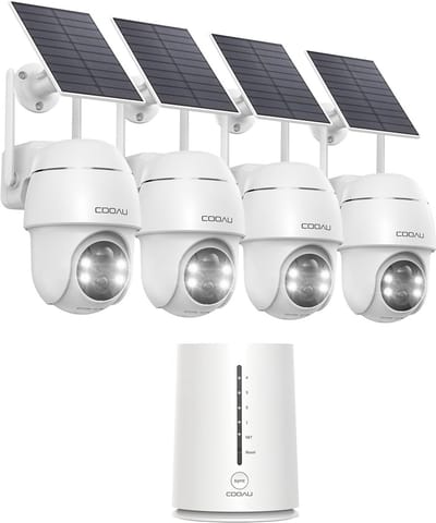Bewakingscamera Set - Beveiligingscamera Buiten - Huis Beveiligen - Zonder Maandelijkse Kosten - 4 Camera's - Wit