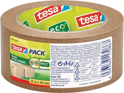Verpakkingstape Tesa 56000 Eco papier ultra strong 50mmx25m | 6 stuks