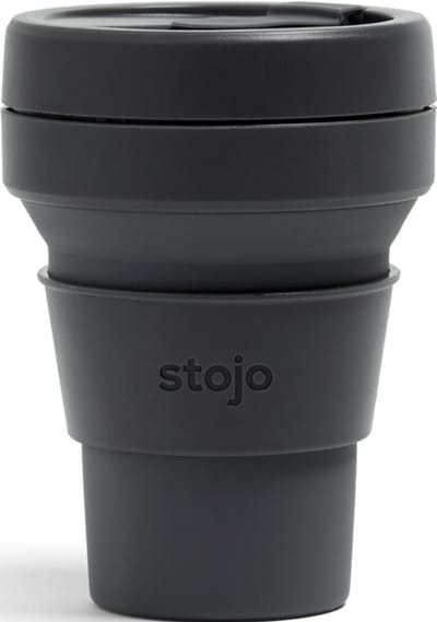 STOJO - Opvouwbare Beker - To Go - Carbon - Antraciet Grijs - 355ml (12oz) - Herbruikbaar