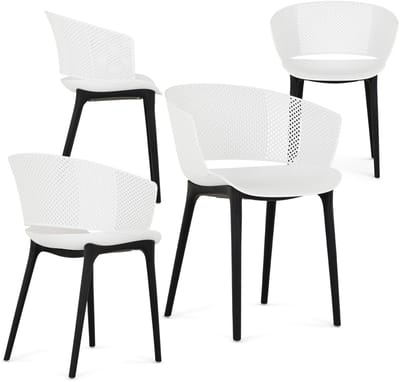 Tuinstoelen OLINDO, set van 4 - Wit