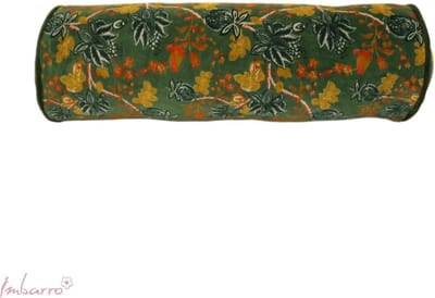 Imbarro - Kussen - Sierkussen - Colette - Rolkussen - Green - 100 % katoen velvet - 50xØ17 CM