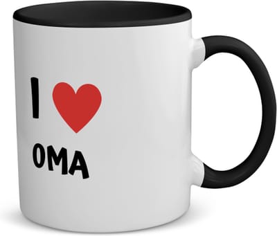 Akyol - i love oma koffiemok - theemok - zwart - Oma - de liefste oma - verjaardag - cadeautje voor oma - oma artikelen - kado - geschenk - 350 ML inhoud