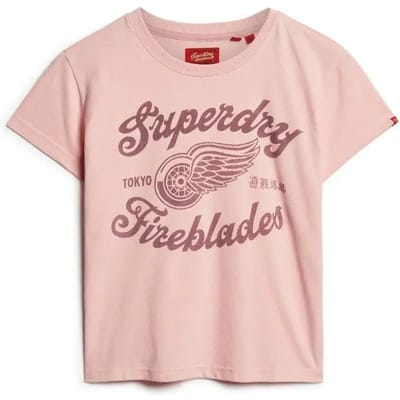 Superdry - T-shirt met Archive Kiss-print - Dames - T-shirts