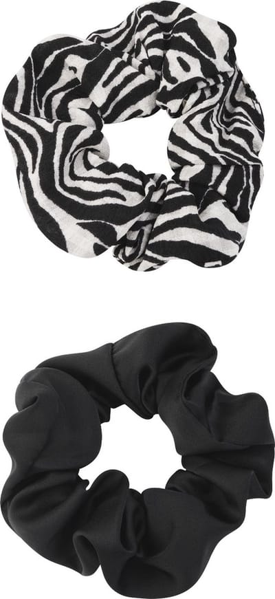 Scrunchie duo zebra darkness - Zwart wit