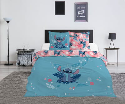 Tweepersoons Beddengoed Stitch Disney 240x220 cm + 2 Slopen 65x65 cm 100% Katoen