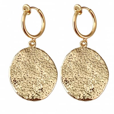 Klem oorbellen - goudkleurig - bewerkte hanger - geen gaatje- Charme Bijoux