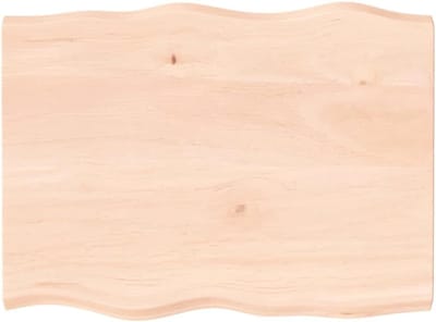 Houten Tafelblad - Vervangend Blad Keuken - Tafel Opfrissen - Massief Eikenhout Live Edge - 80x60x4 cm - Bruin