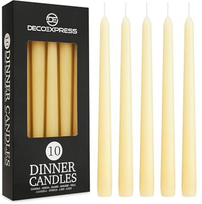 Elegante Dripless Tapered Metallic Dinerkaarsen - 10 Pack - Ongeparfumeerd - 8U Brandtijd - Perfect voor Kerst en Speciale Gelegenheden