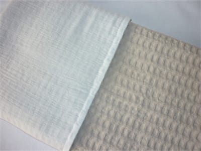 Oogappel Zand Wafelstof en Cottonsoft Hydrofiel Wiegdeken 75x100 cm-Beige-Offwhite