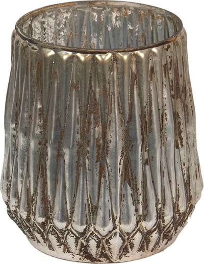 Clayre & Eef Theelichthouder Ø 15x17 cm Goudkleurig Glas Waxinelichthouder
