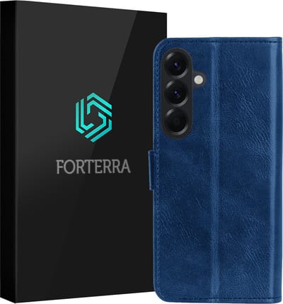 Hoesje Geschikt voor Samsung Galaxy A57 - Luxe Bookcase - Walletcase Hoes - Portemonnee - Cover - Donkerblauw