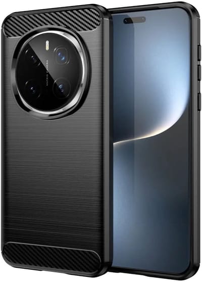 Geborsteld TPU Hoesje Geschikt voor Honor Magic 7 Pro | Beschermhoes | Back Cover | Flexibel TPU | Stijlvol Carbon | Dun | Zwart