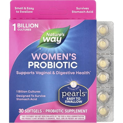 Nature's Way, Perles probiotiques pour femmes, 1 milliard d'UFC, 30 gélules molles