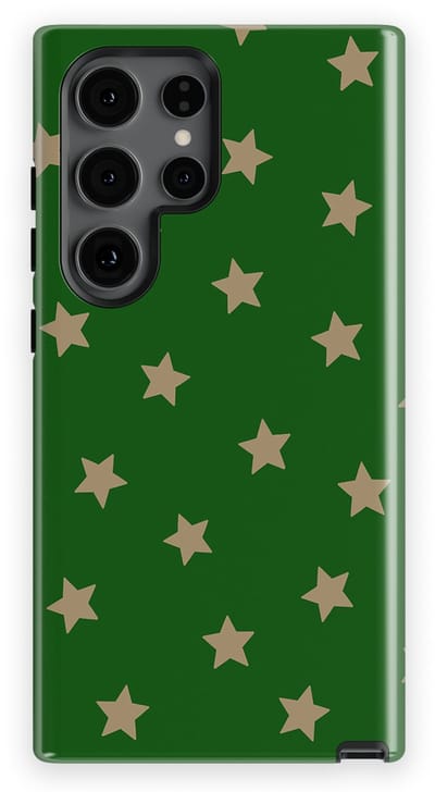 DripCase Hoesje Samsung Galaxy S24 Ultra | Sterren Design | Magnetisch Opladen | 2-in-1 Ontwerp | Stars Backcover Forest Gold