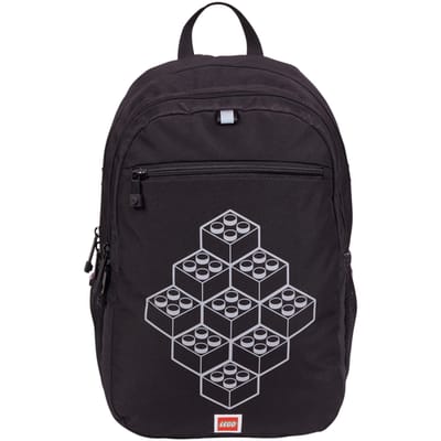 LEGO Bricks Extended Backpack, voor een jongen, Zwart, Rugzak, maat: One size