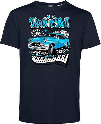 T-shirt Rock'n'Roll Classic | Foute Party | Rock'n'Roll | Jaren 80 | Zwart | maat XS