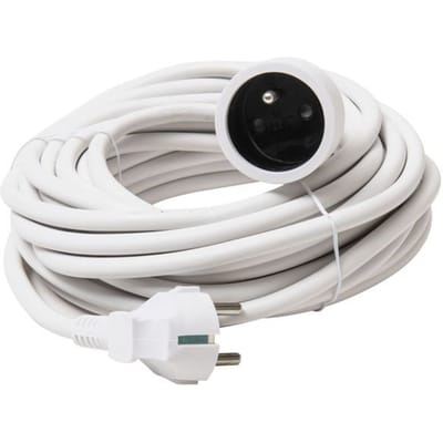 Verlengkabel 10 meter 3500W max. Ronde kabel 3x1,5mm² wit