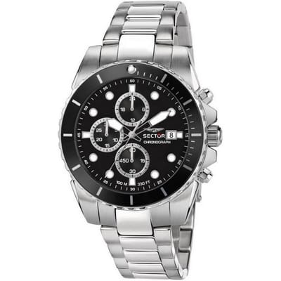 Sector 450 Chronograaf Zwart Sunray Wijzerplaat Roestvrij Staal Kwarts R3273776002 100M Herenhorloge zwart