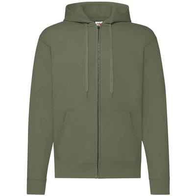 Fruit of the Loom Klassieke herenhoodie met rits (Klassieke Olijf)
