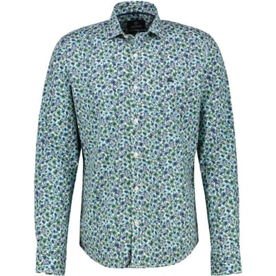 Lerros - Lange mouw overhemd - Heren - L - 612 SAGE GREEN - Katoen - 2521329