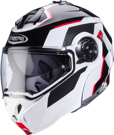 Caberg Duke Evo Move Zwart Wit Rood Systeemhelm - Helm