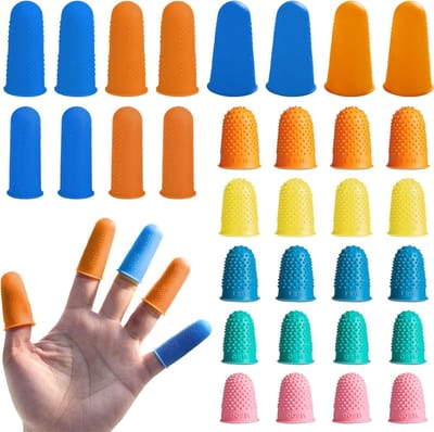 Multicolor Rubber Vingerbeschermers, 32 Stuks Herbruikbare Siliconen Thimbles voor Tuinieren, Geld Tellen en Creatieve Klussen