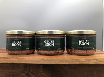 Paté Oude Geuze Boon - 3 x 180g - De Veurn' Ambachtse - set van 3 bokaaltjes van 180g - Ambachtelijke paté op smaak gebracht met de frisse, fruitige en complexe smaak van Oude Geuze Boon, a match made in heaven!