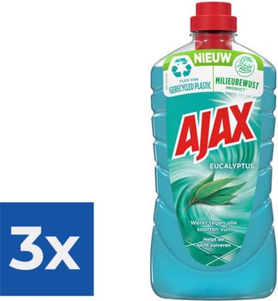 AJAX Allesreiniger Eucalyptus 1 liter - Voordeelverpakking 3 stuks