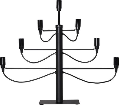 Star Trading piramidevormige kandelaar 'Milano', E14-fittingen, netvoeding, zwart, H 52 cm, B 60 cm